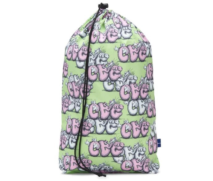 CDG Shirt x KAWS Drawstring Bag Green/Pink